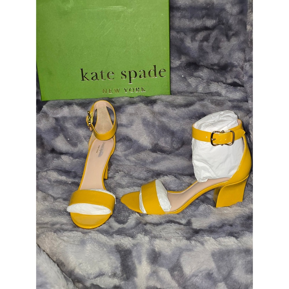 NWB Kate Spade Susanne in Marigold‎ Patent Leather Block Heels 9.5